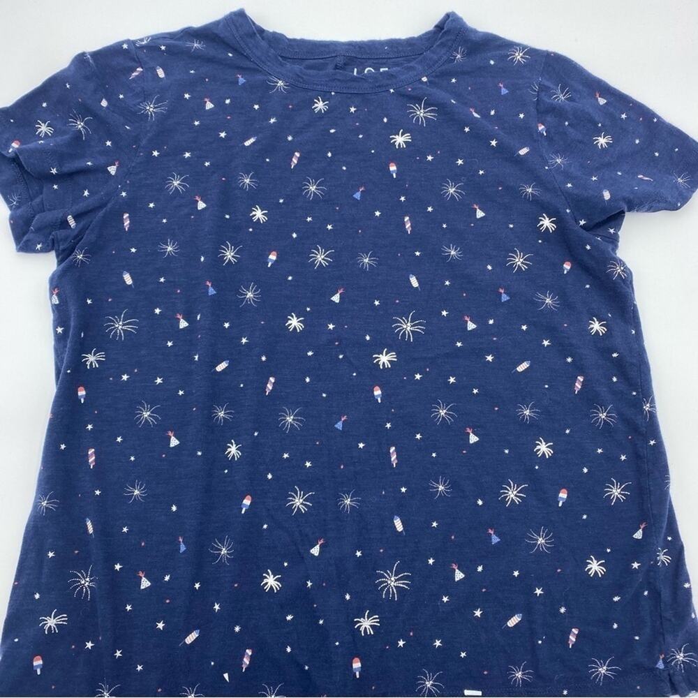 Loft Top Women’s Large Firework Patriotic Summer Vacation Short‎ Sleeve